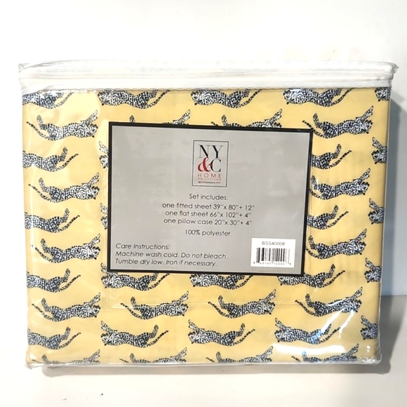 NY & Co. Home Collection Leaping Leopard Spot On 3 Pc Microfiber Sheets Twin XL - Picture 5 of 8